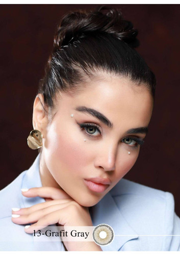 لنز چشم رویال ویژن مدل GRAFIT کد 13 رنگ طوسی سبز طبیعی دور دار