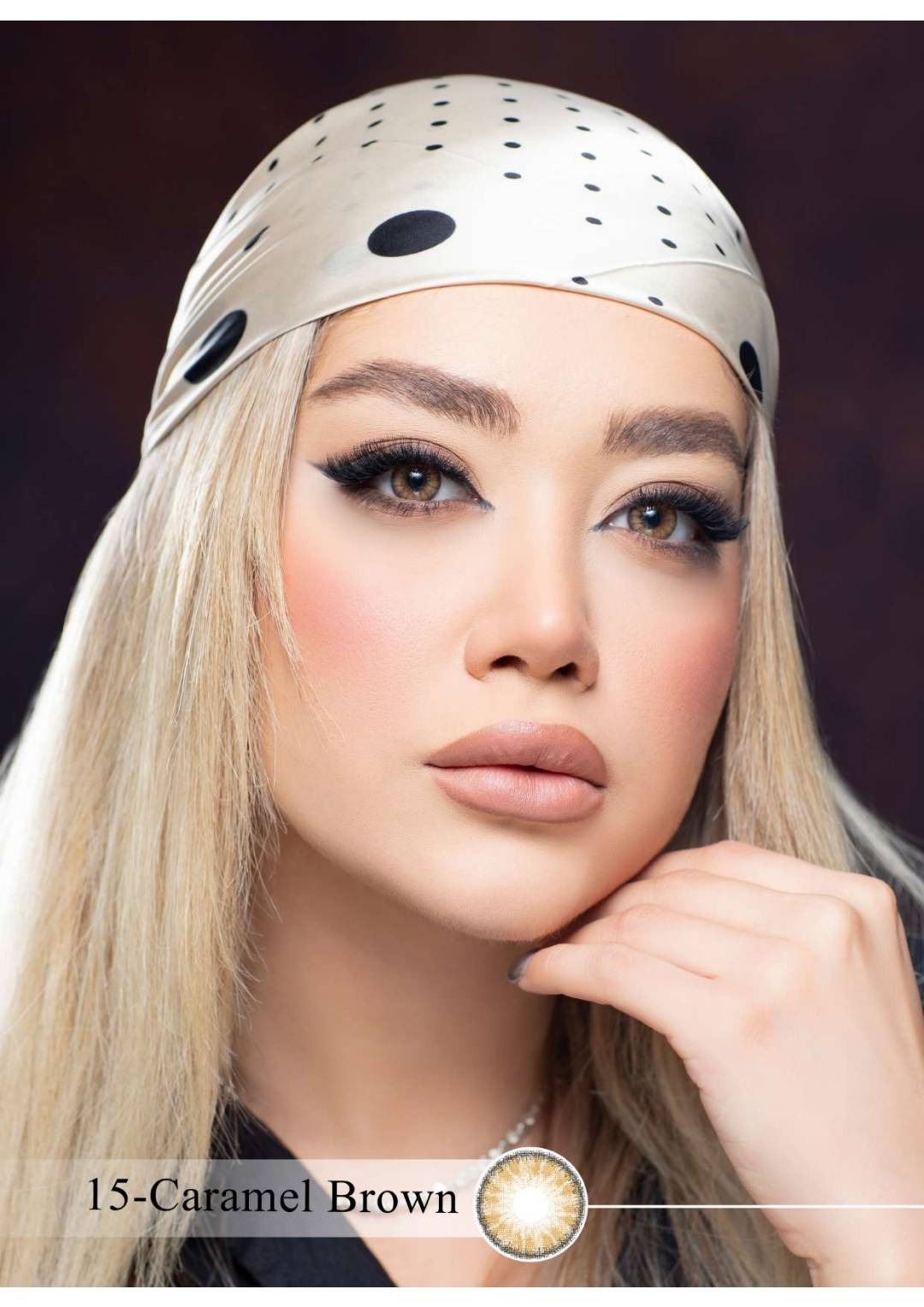 لنز چشم رویال ویژن مدل CARAMEL BR کد 15 رنگ قهوه ای کاراملی دور دار