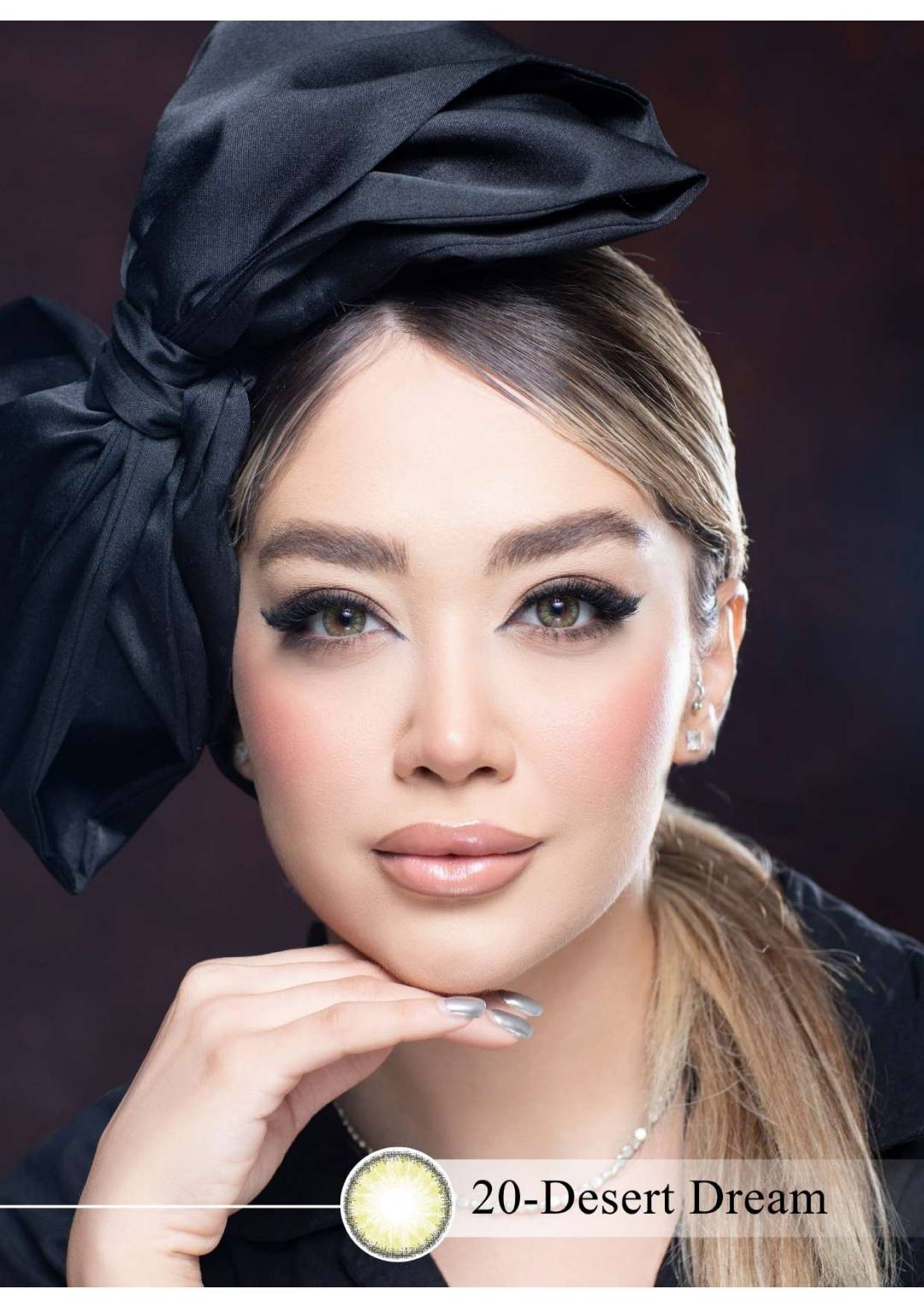 لنز چشم رویال ویژن مدل ِDESERT DREAM کد 20 رنگ سبز عسلی طبیعی دور دار