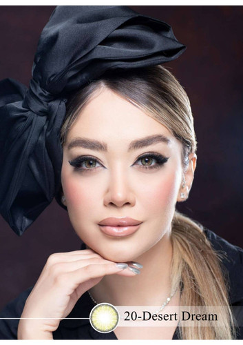 لنز چشم رویال ویژن مدل ِDESERT DREAM کد 20 رنگ سبز عسلی طبیعی دور دار