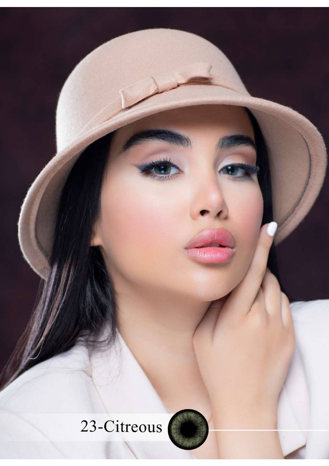 لنز چشم رویال ویژن مدل CITREOUS کد 23 رنگ میکس طوسی عسلی سبز دوردار