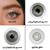 لنز چشم رویال ویژن مدل CAN BL کد 27 رنگ آبی طبیعی دور دار