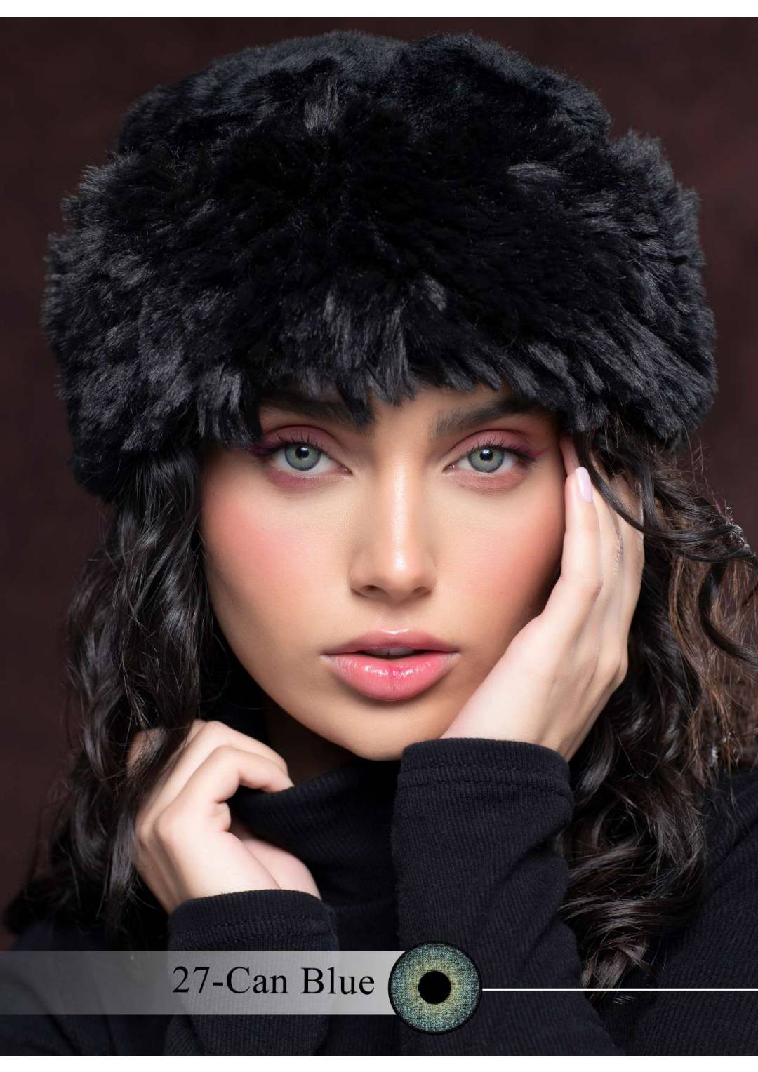 لنز چشم رویال ویژن مدل CAN BL کد 27 رنگ آبی طبیعی دور دار