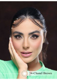لنز چشم رویال ویژن مدل CHANEL BROWN کد 34 رنگ قهوه ای رگه دار بدون دور