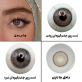 لنز چشم هرا مدل 15 کد AQYA320 رنگ عسلی طوسی طبیعی دور دار