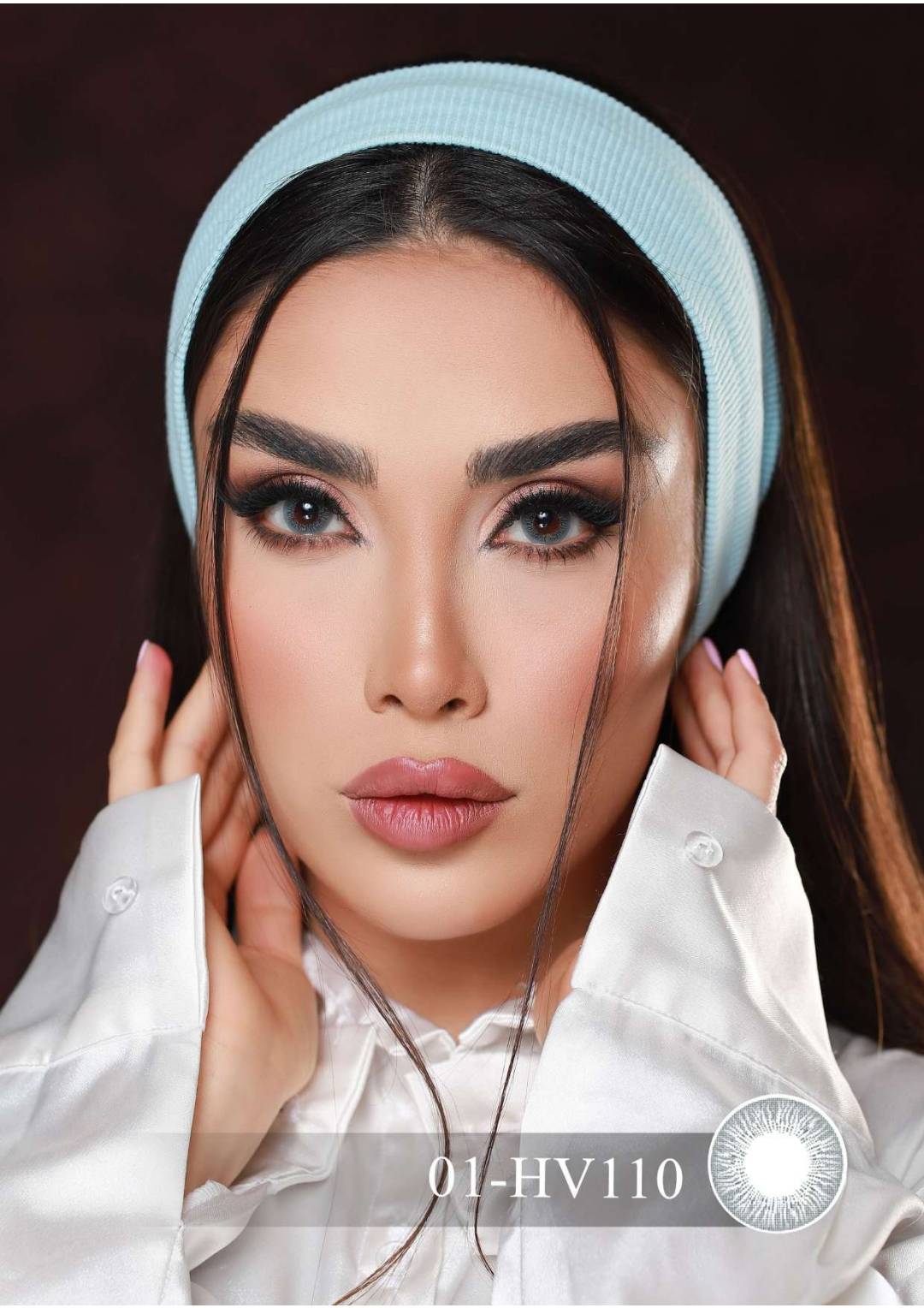 لنز فصلی بیوتی، شماره 1 مدل HV110 هاله دار و رگه دار طوسی آبی تیره