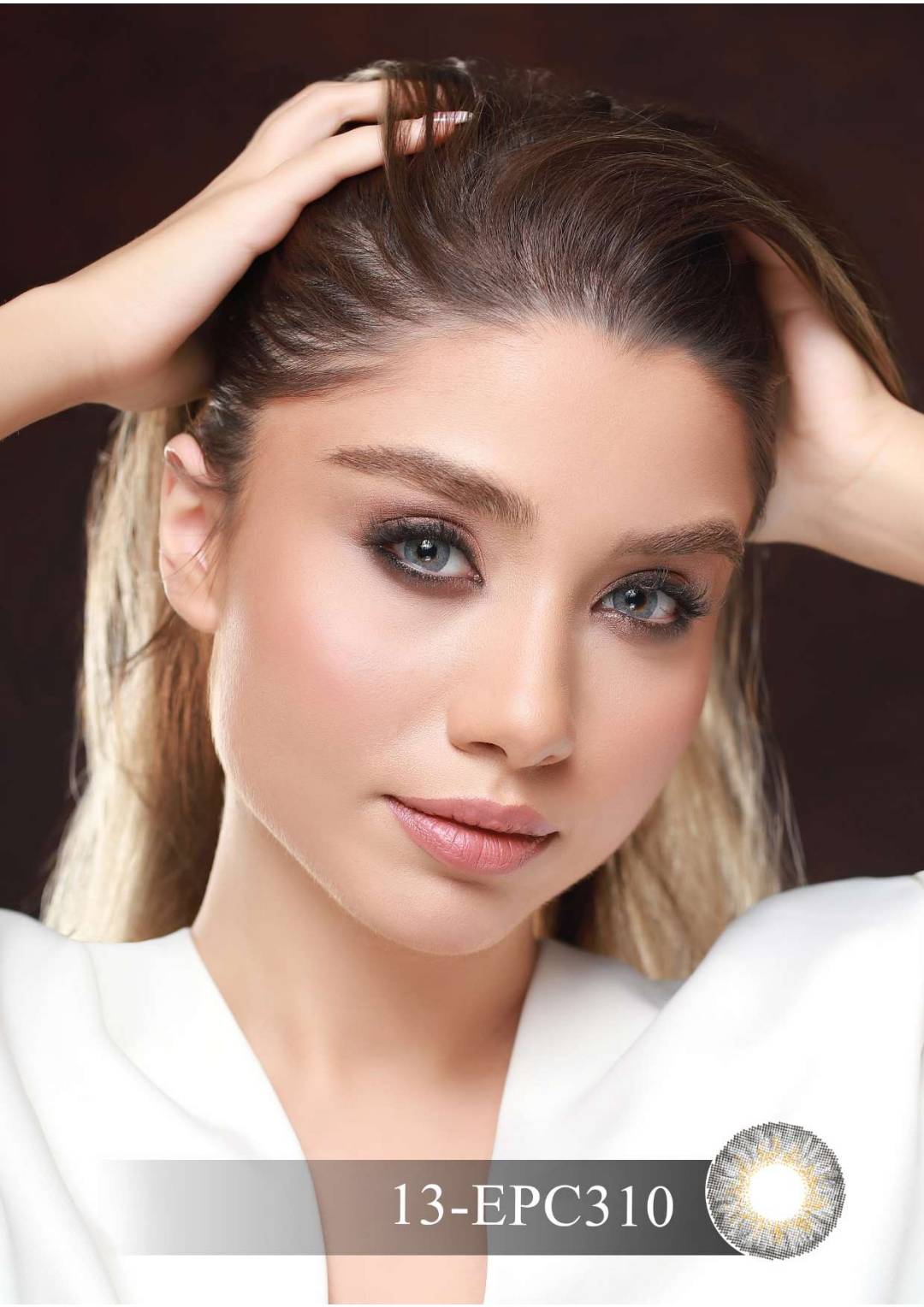 لنز فصلی بیوتی، شماره 13 مدل EPC310 هاله دار و رگه دار طوسی عسلی تیره