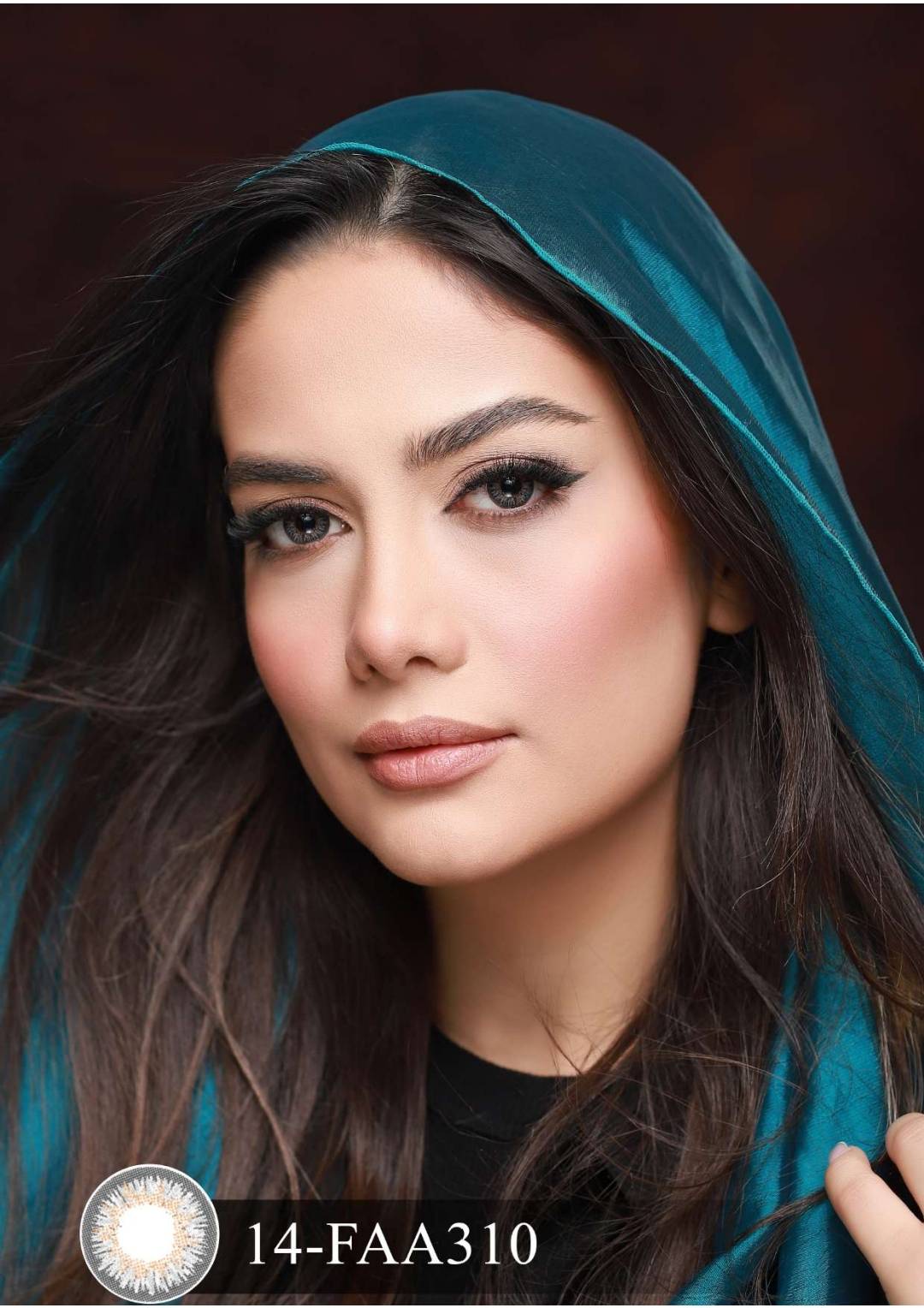 لنز فصلی بیوتی، شماره 14 مدل FAA310 هاله دار و رگه دار طوسی عسلی روشن