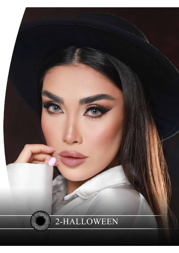 لنز چشم هرا گریس مدل Halloween کد 02 رنگ طوسی یخی