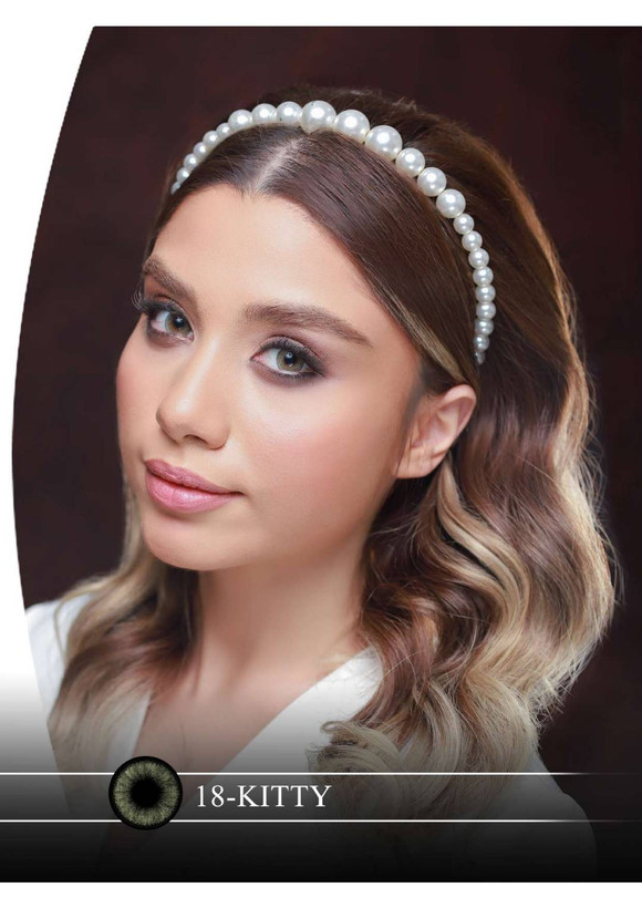لنز چشم هرا گریس مدل Kitty کد 18 رنگ سبز دور طوسی