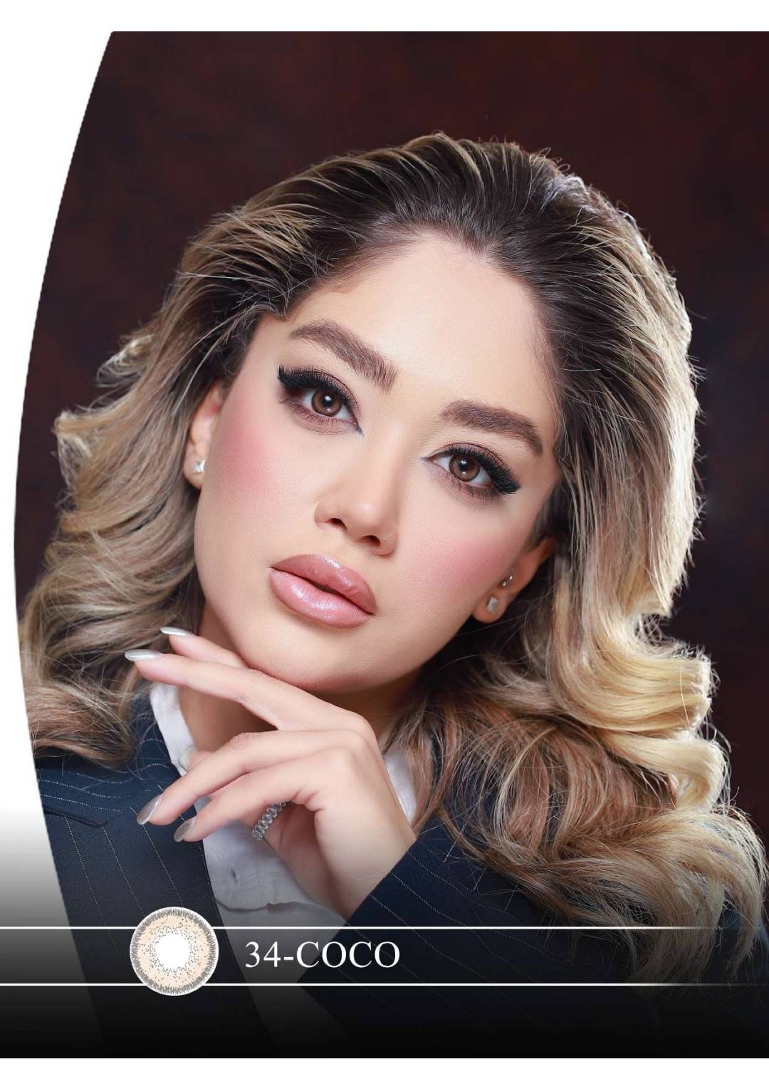 لنز چشم هرا گریس مدل  Coco کد 34 رنگ عسلی دور تیره