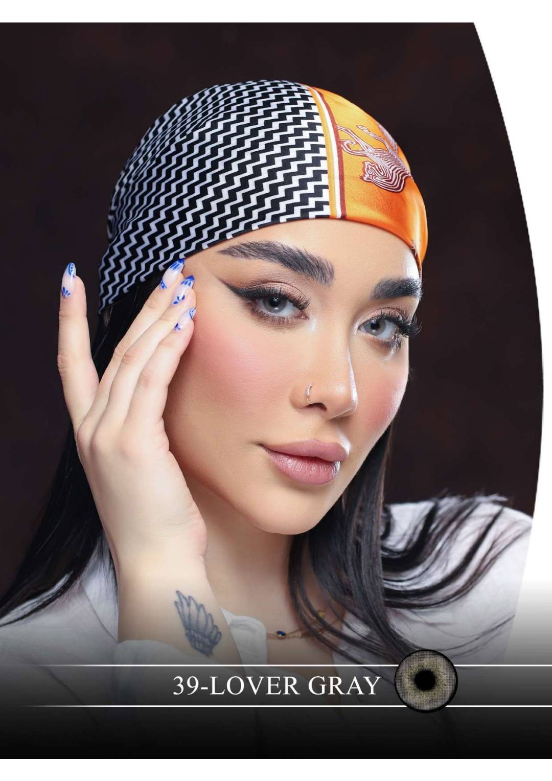لنز چشم هرا گریس مدل Lover gray کد 39 رنگ طوسی روشن ترکیب محو عسلی بدون دور